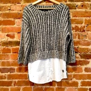 Thakoon Sweater Button Up Shirt Large Layered Look